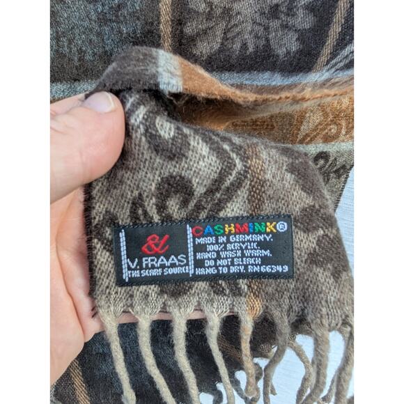 V Fraas Cashmink 100% Acrylic Scarf Made In Germany Preppy Dark Academia - Picture 3 of 5